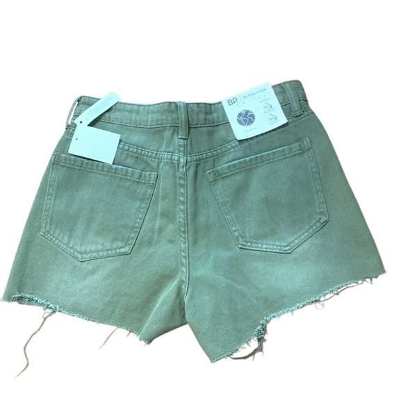 BR NWT Olive Green Mayfly Wash High rise Midweight Denim Shorts - Picture 3 of 9